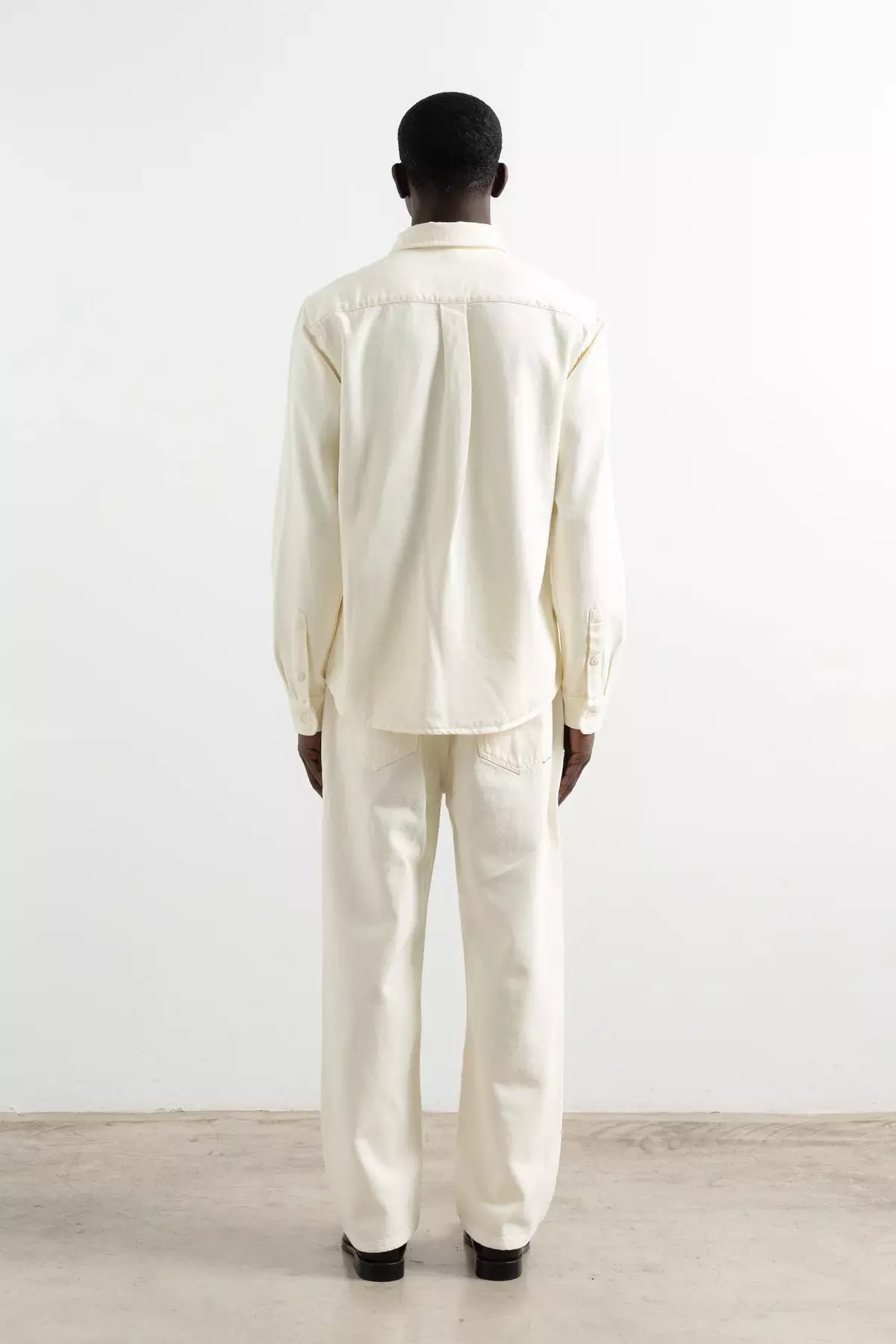 Edmmond Studios Off White Duck Denim Shirt Hemd Herren weiß